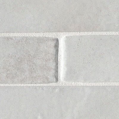 Flamenco 2"x18" Princess White Brick Look Glossy Porcelain Tile