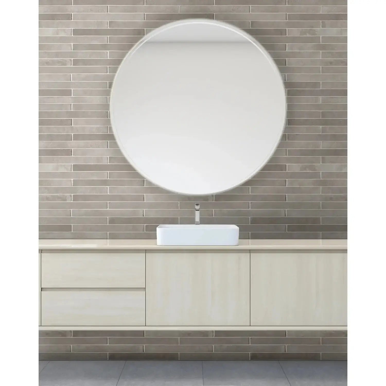 Flamenco 2"x18" Whales Gray Brick Look Glossy Porcelain Tile