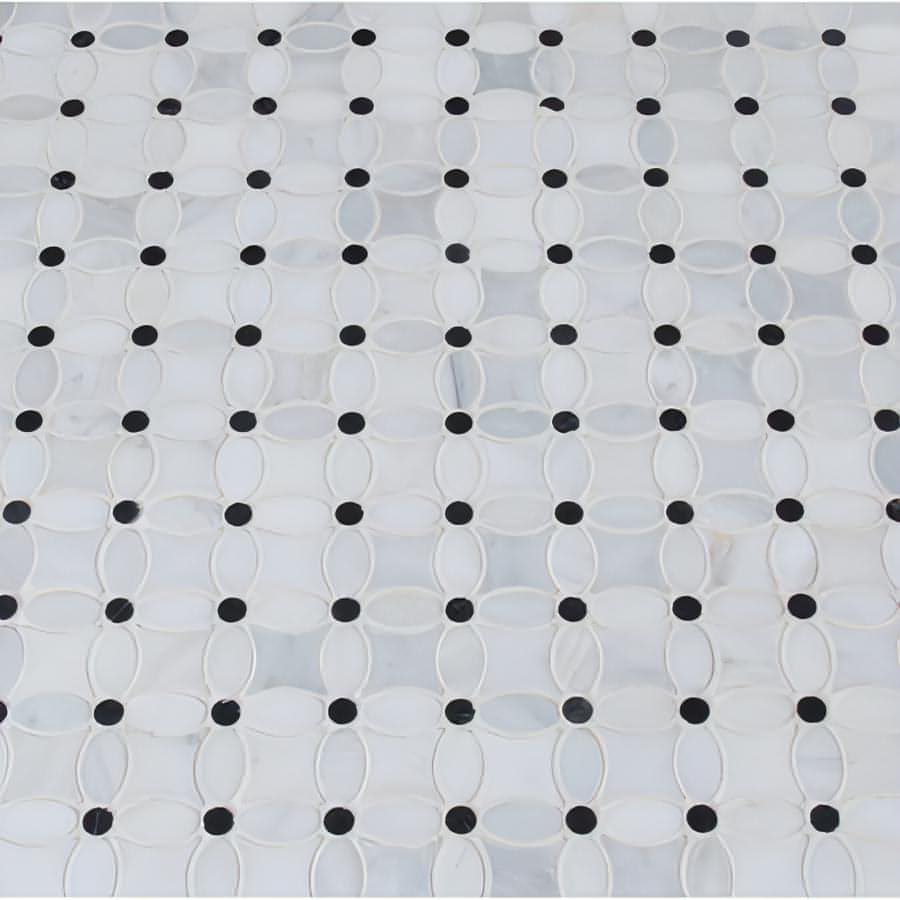 Florita Flower Pattern Polished, Thassos + Carrara + Nero