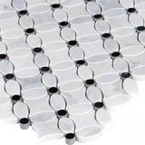 Florita Flower Pattern Polished, Thassos + Carrara + Nero
