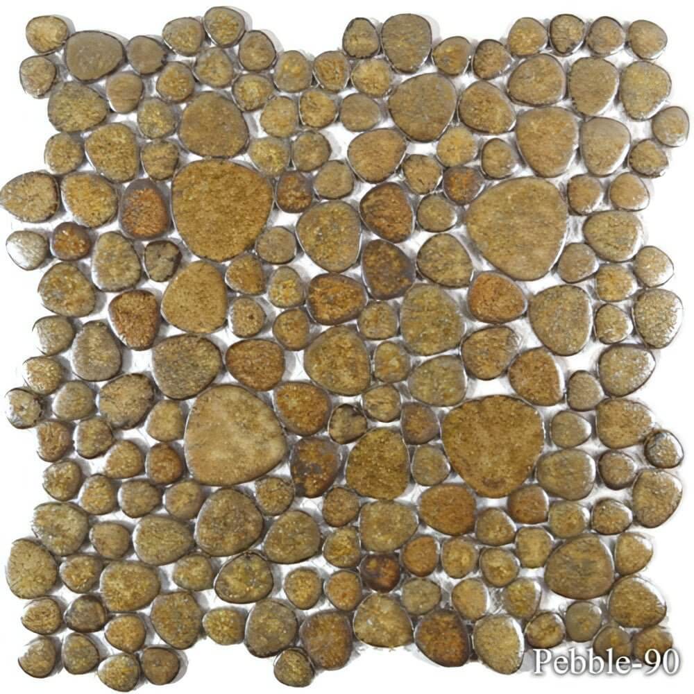 Fujiwa Peb Bronze Mixed Porcelain Pebble, Heart Shaped Pool Rated