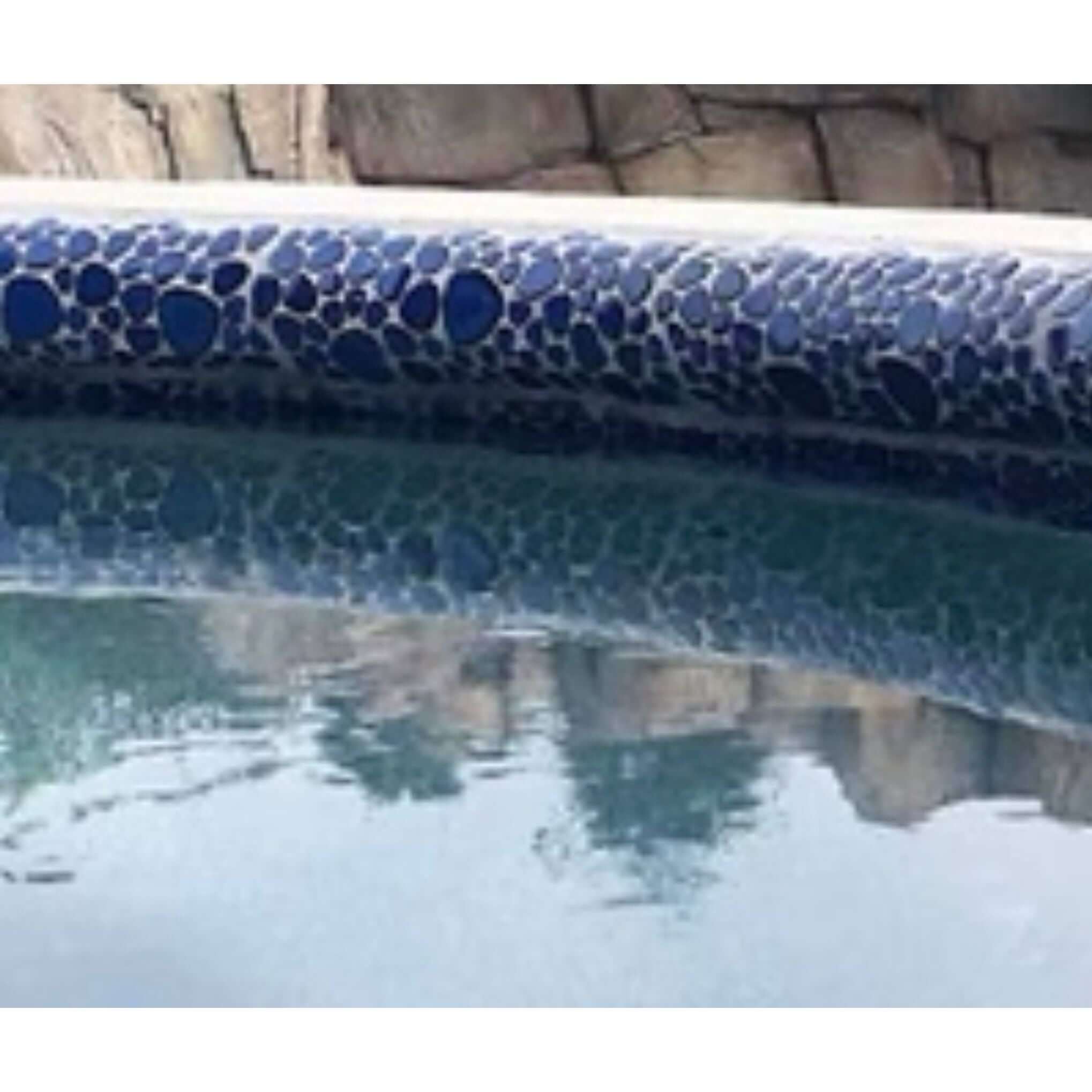 Fujiwa Peb Royal Blue, Mixed Porcelain Pebble, Heart Shaped  Pool Rated