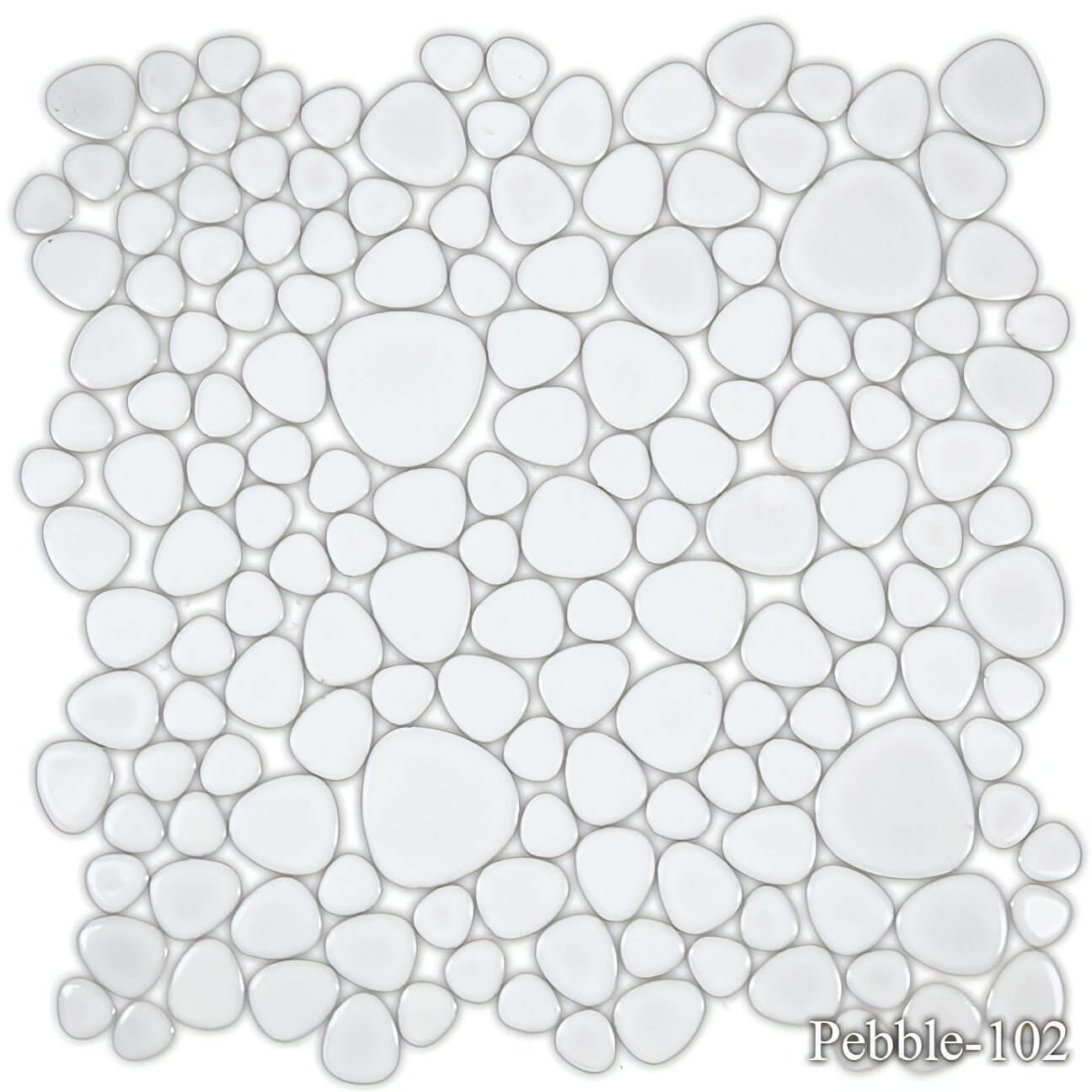 Fujiwa Peb Royal White, Mixed Porcelain Pebble, Heart Shaped Pool Rated