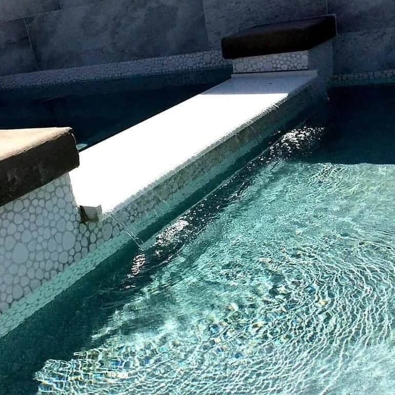 Fujiwa Peb Royal White, Mixed Porcelain Pebble, Heart Shaped Pool Rated