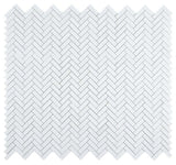 Greek Thassos White Marble Petite Chevron Mosaic Tile
