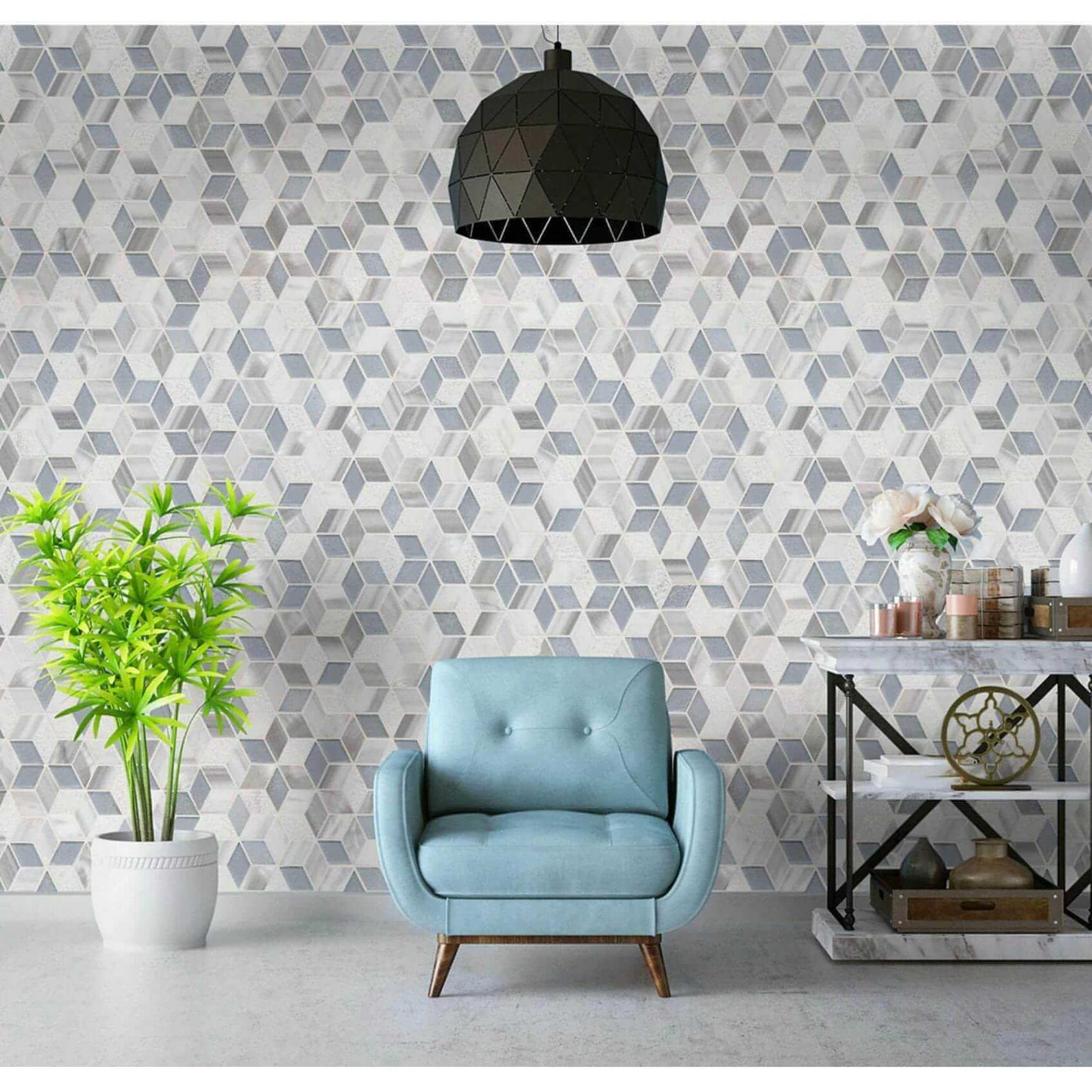 Harlow Cube Pattern Mosaic Tile