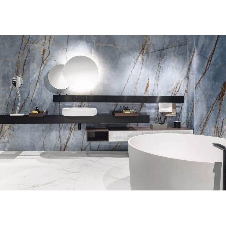 Heritage Luxe Azure Glossy 24 x 48 by Florim