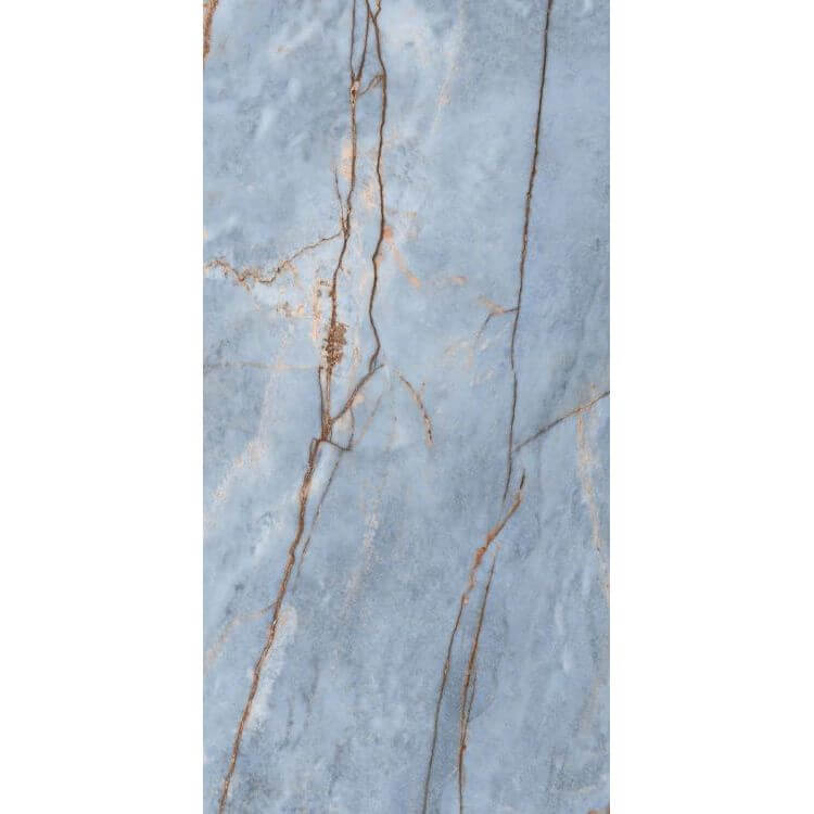 Heritage Luxe Azure Glossy 24 x 48 by Florim