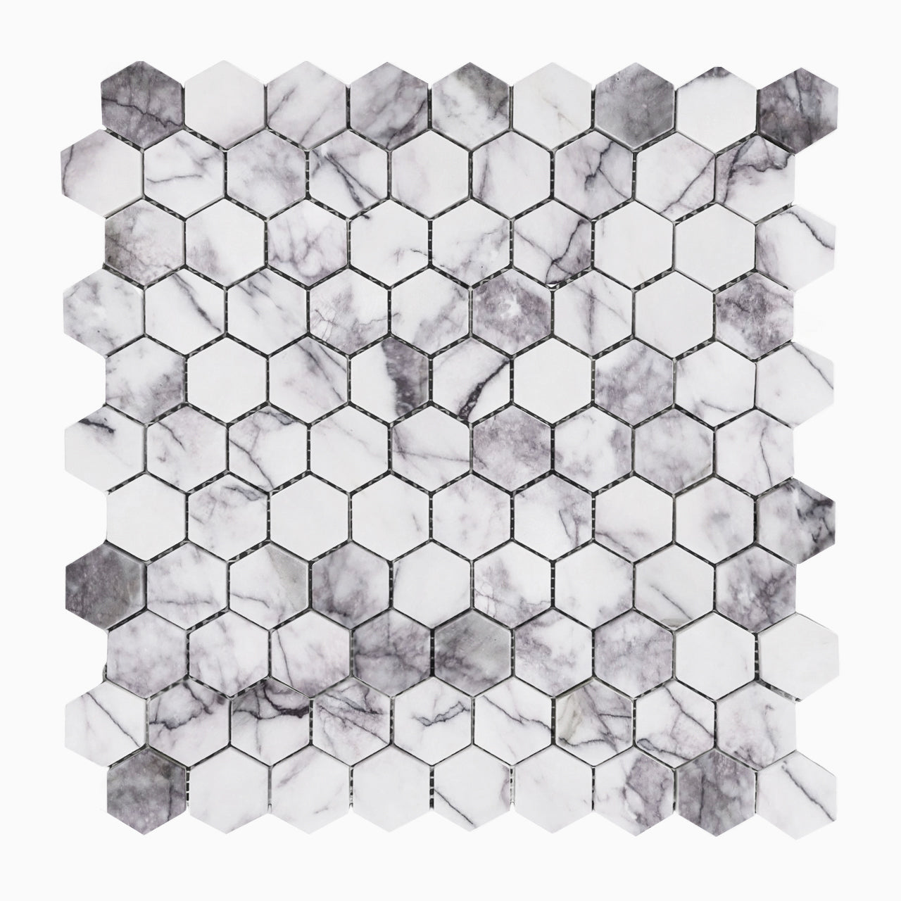 Lilac Marble 1" Hexagon Mosaic Tile Polished