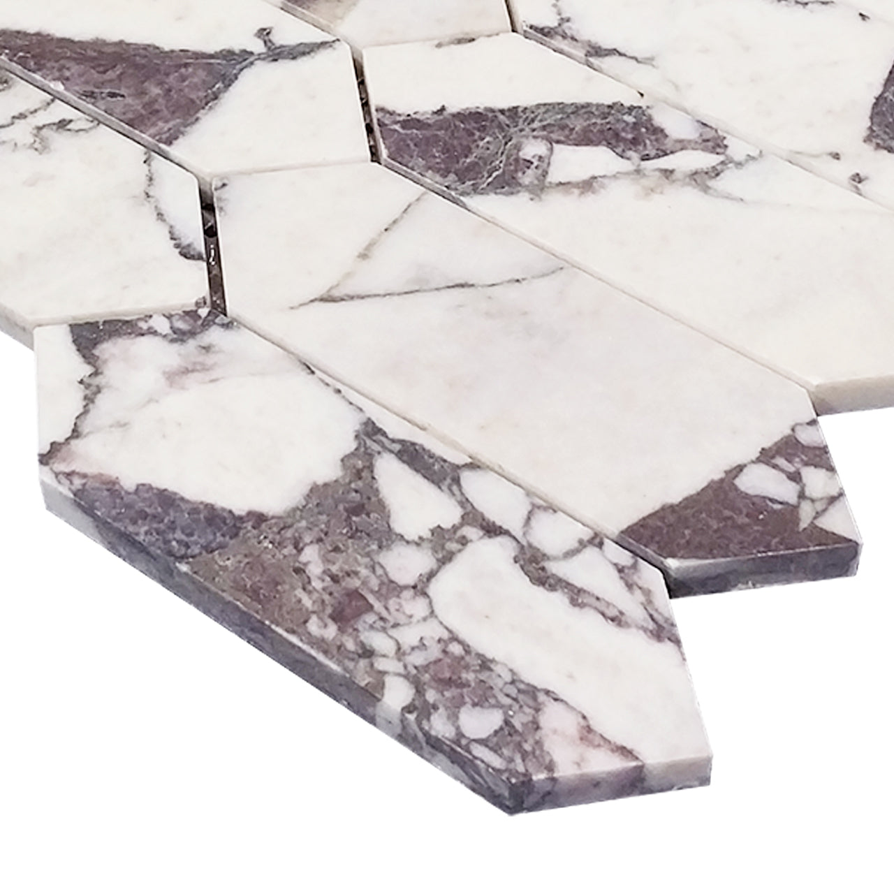 Calacatta Viola Marble Picket Mosaic Tile Honed