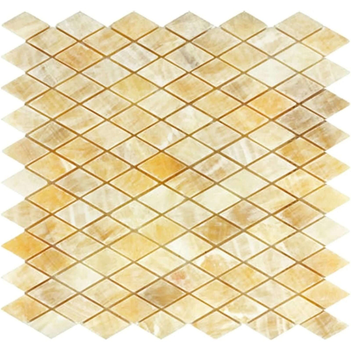 Honey Onyx Diamond / Rhomboid Mosaic 1x2 3/8 Polished