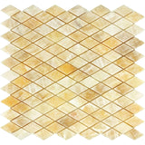 Honey Onyx Diamond / Rhomboid Mosaic 1x2 3/8 Polished