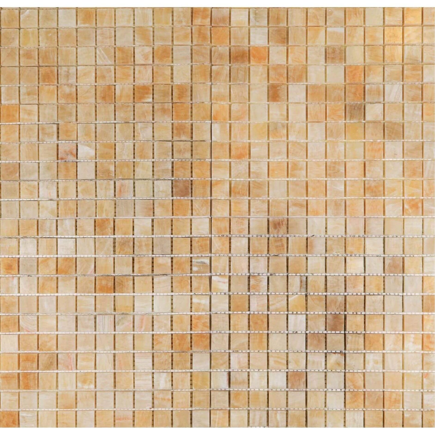 Honey Onyx Mosaic 1x1 3/8 Polished