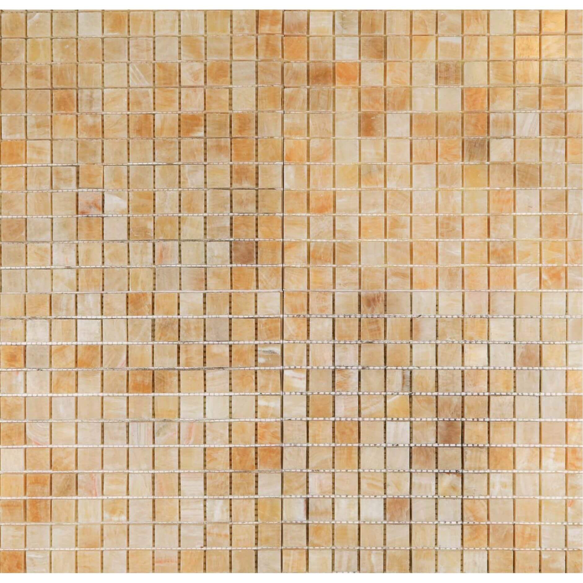 Honey Onyx Mosaic 1x1 3/8 Polished