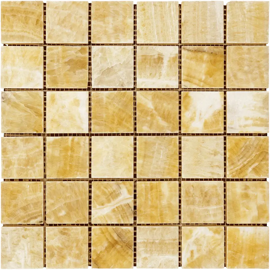 Honey Onyx Mosaic 2x2 3/8 Polished