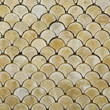 Honey Onyx (Raindrop)Mosaic 3/8 Polished, Fan Shape