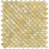 Honey Onyx (Raindrop)Mosaic 3/8 Polished, Fan Shape
