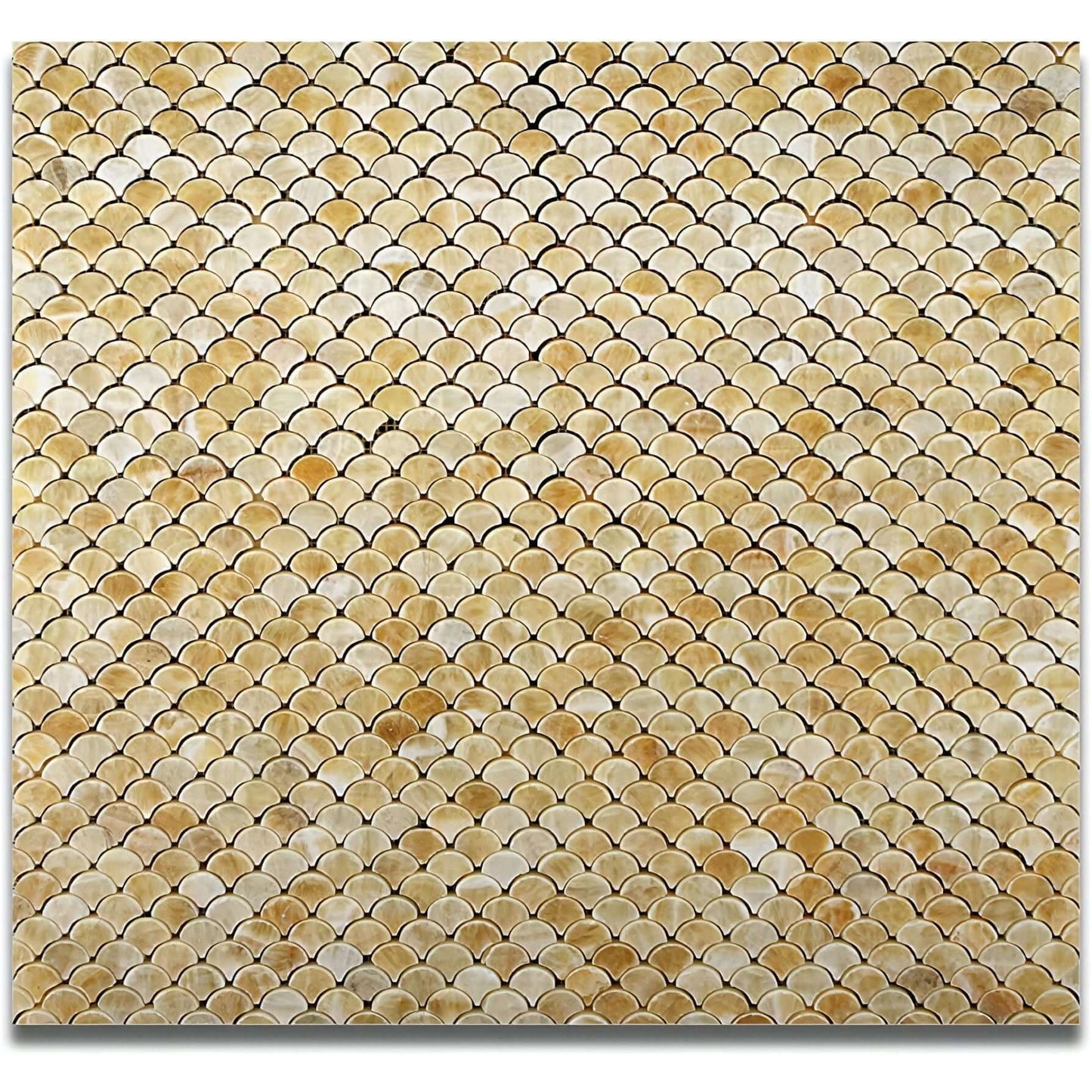 Honey Onyx (Raindrop)Mosaic 3/8 Polished, Fan Shape