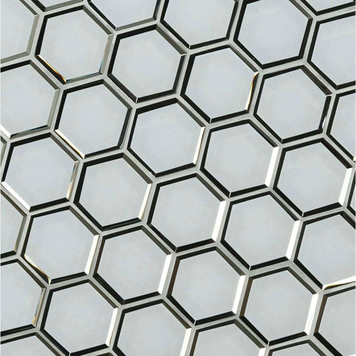 Ice Beveled 3” Hexagon Mosaic Tile