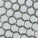 Ice Beveled 3” Hexagon Mosaic Tile