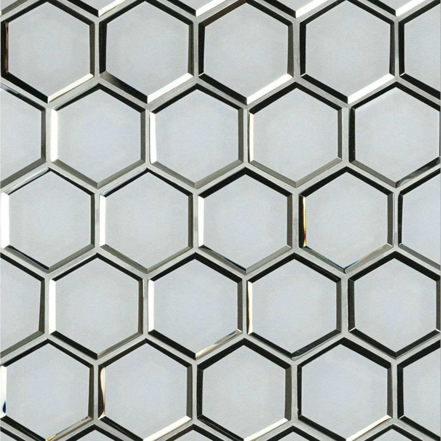 Ice Beveled 3” Hexagon Mosaic Tile