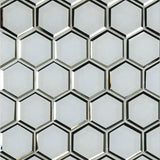 Ice Beveled 3” Hexagon Mosaic Tile