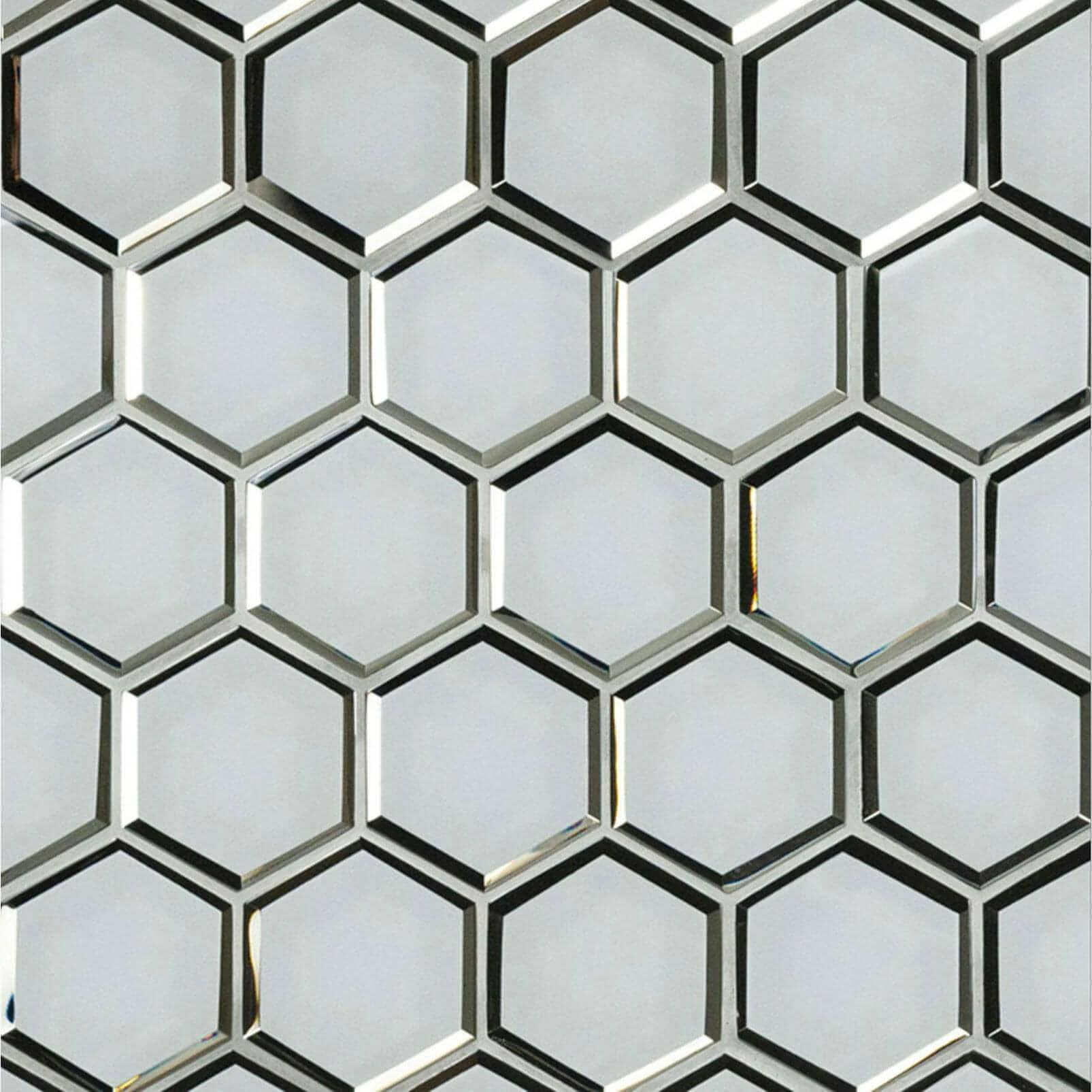 Ice Beveled 3” Hexagon Mosaic Tile