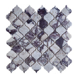 Calacatta Viola Marble Mini Arabesque Baroque Lantern Mosaic Tile Honed
