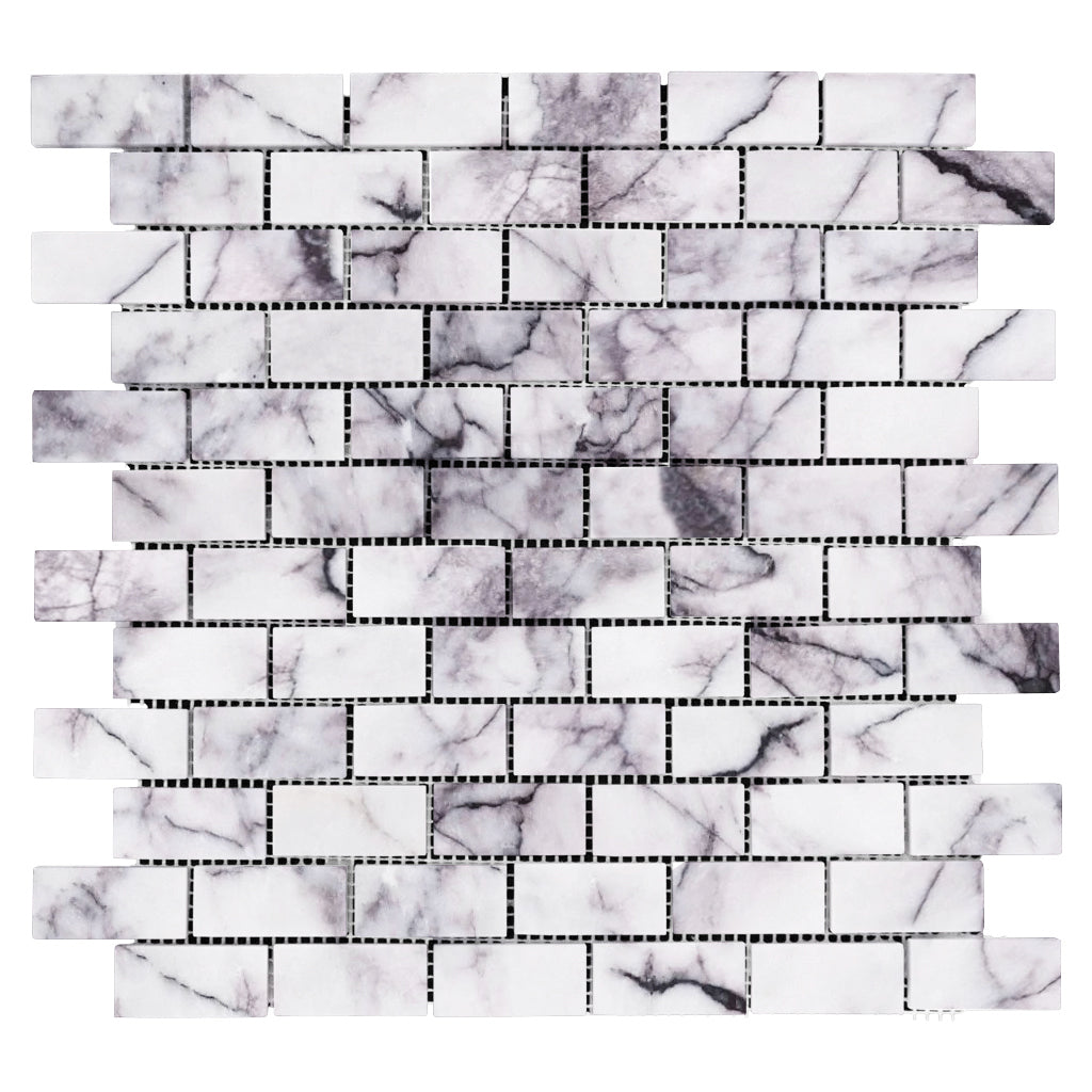 Lilac Marble 1x2 Brick Mosaic Tile Honed