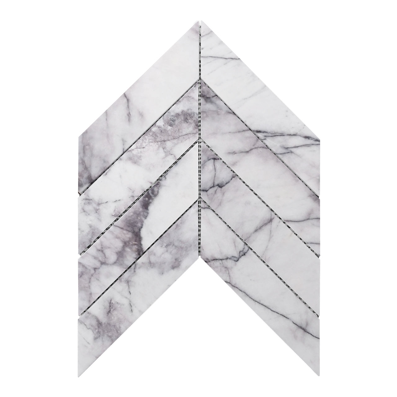 Lilac Marble 2" x 8" Chevron Mosaic Tile Honed