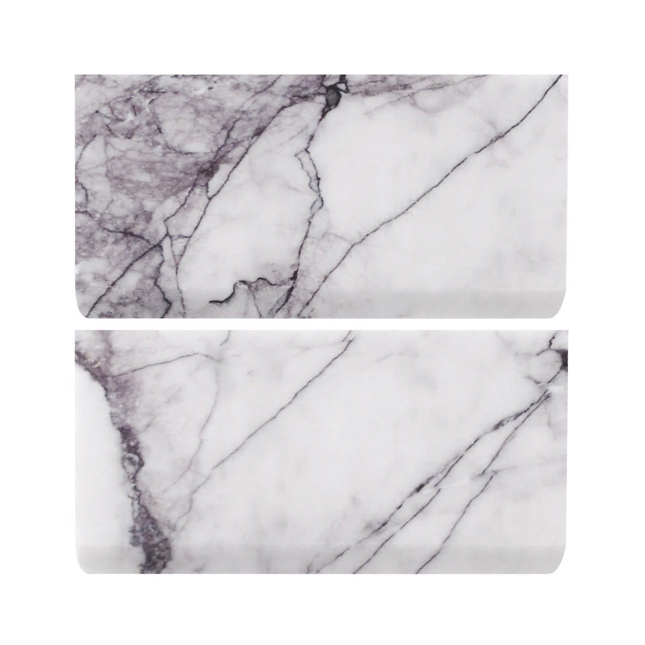 Lilac Marble 3" x 6" Bullnose Trim Tile Polished