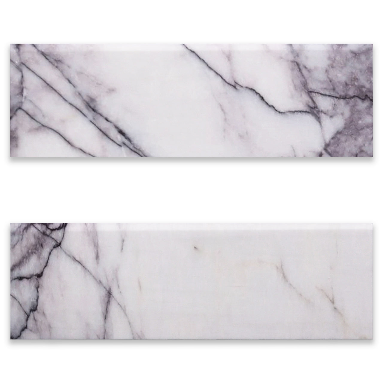 Lilac Marble 4" x 12" Bullnose Tile Trim Honed