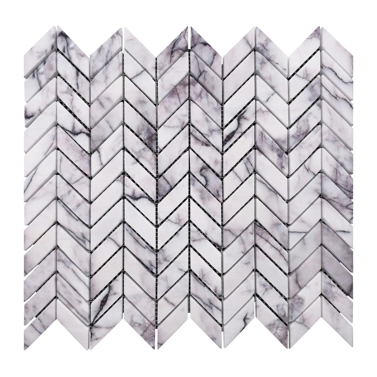 Lilac Marble Mini Chevron Mosaic Tile Polished