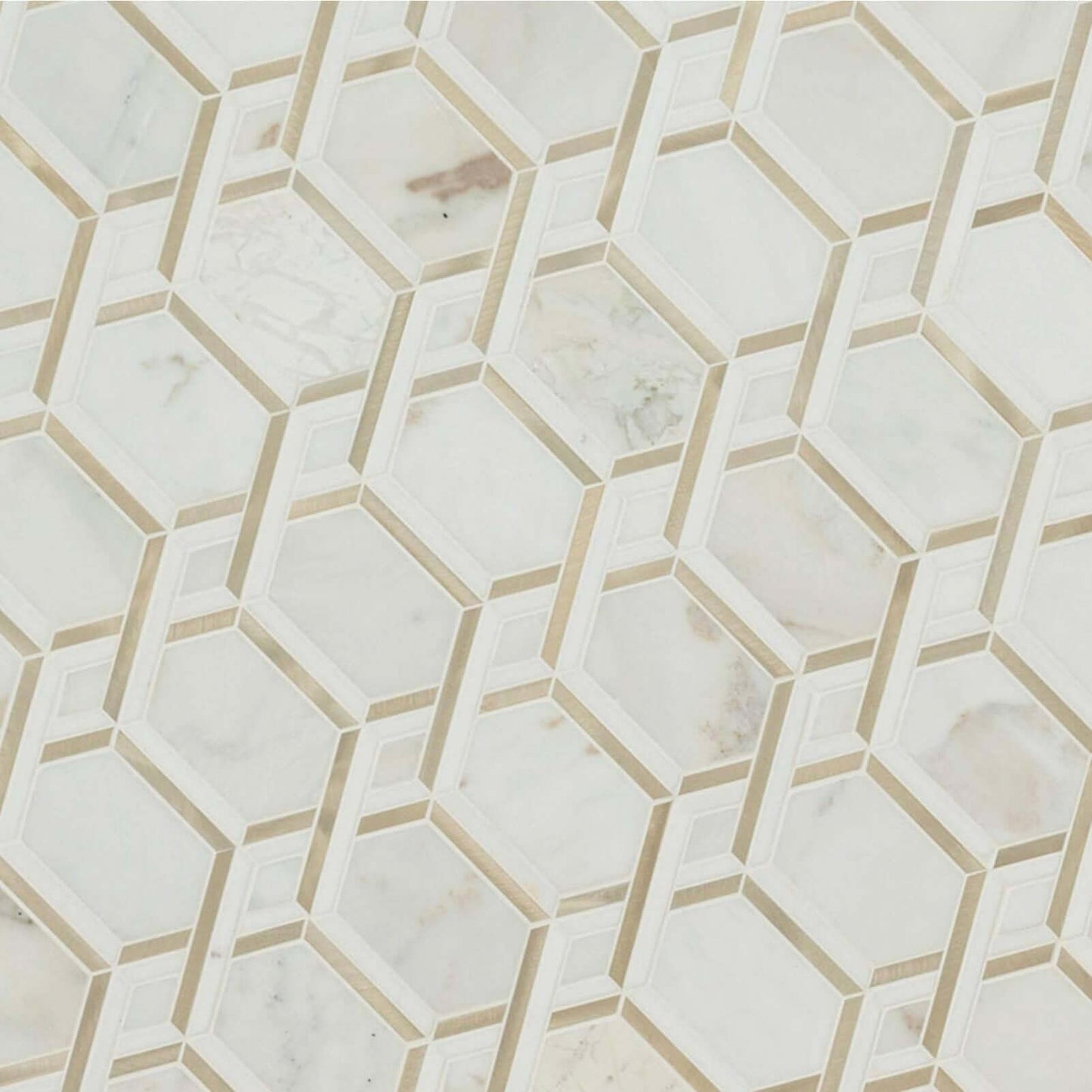 Luxor Royal Link Gold Pattern Mosaic Tile