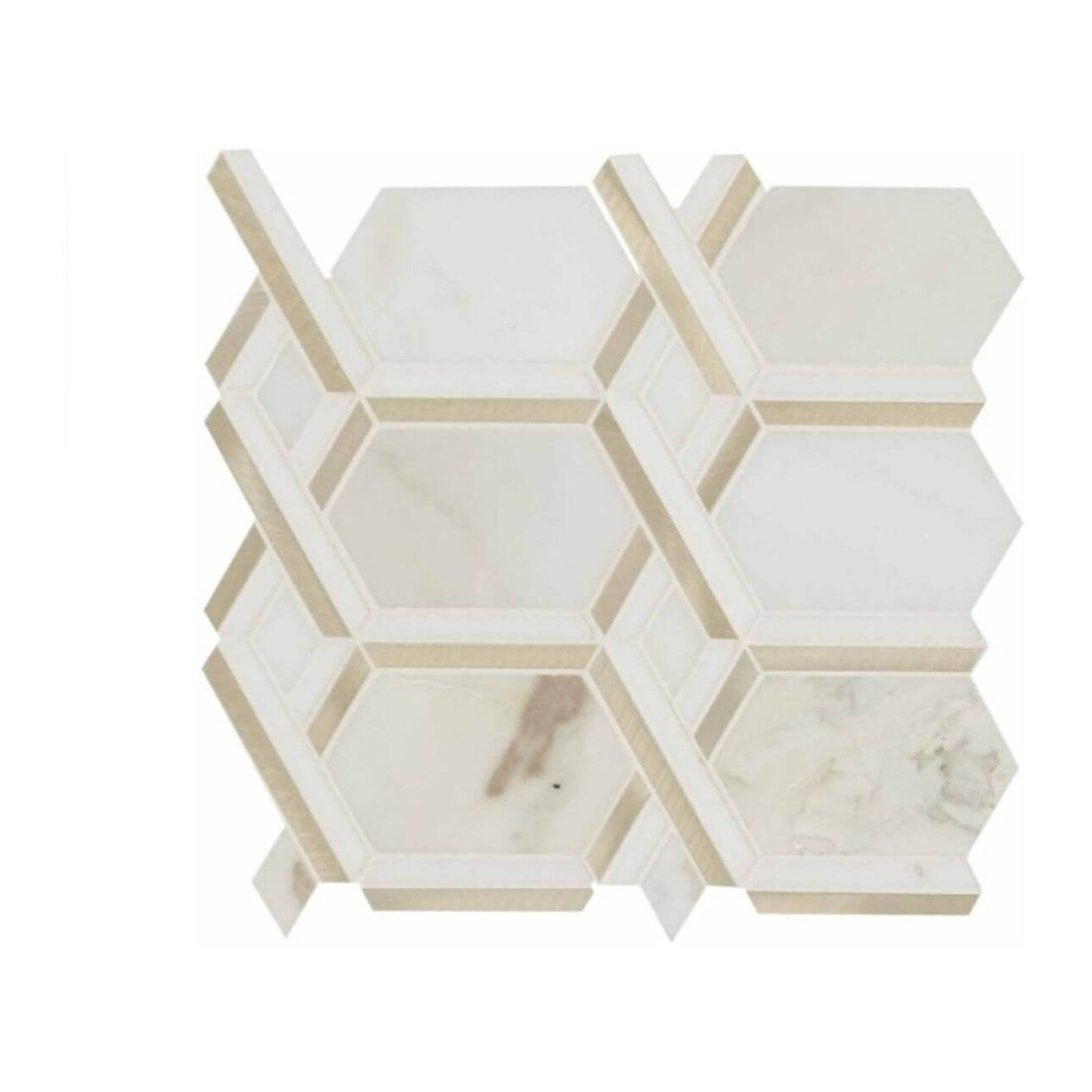 Luxor Royal Link Gold Pattern Mosaic Tile