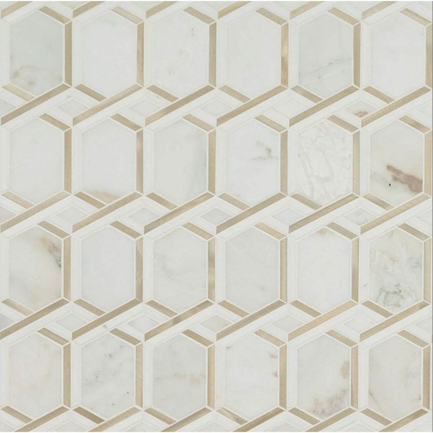 Luxor Royal Link Gold Pattern Mosaic Tile