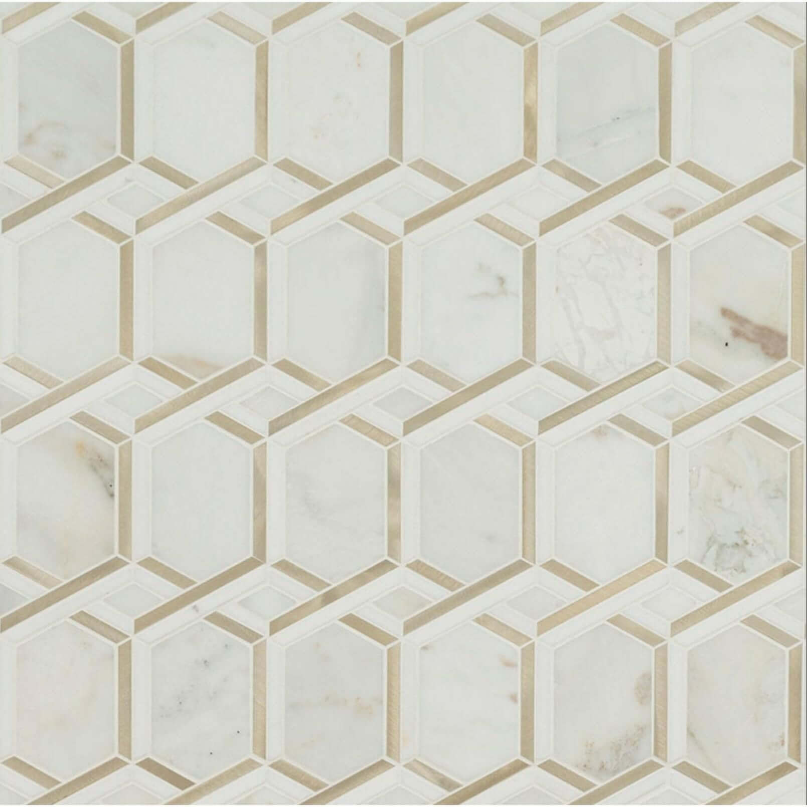 Luxor Royal Link Gold Pattern Mosaic Tile