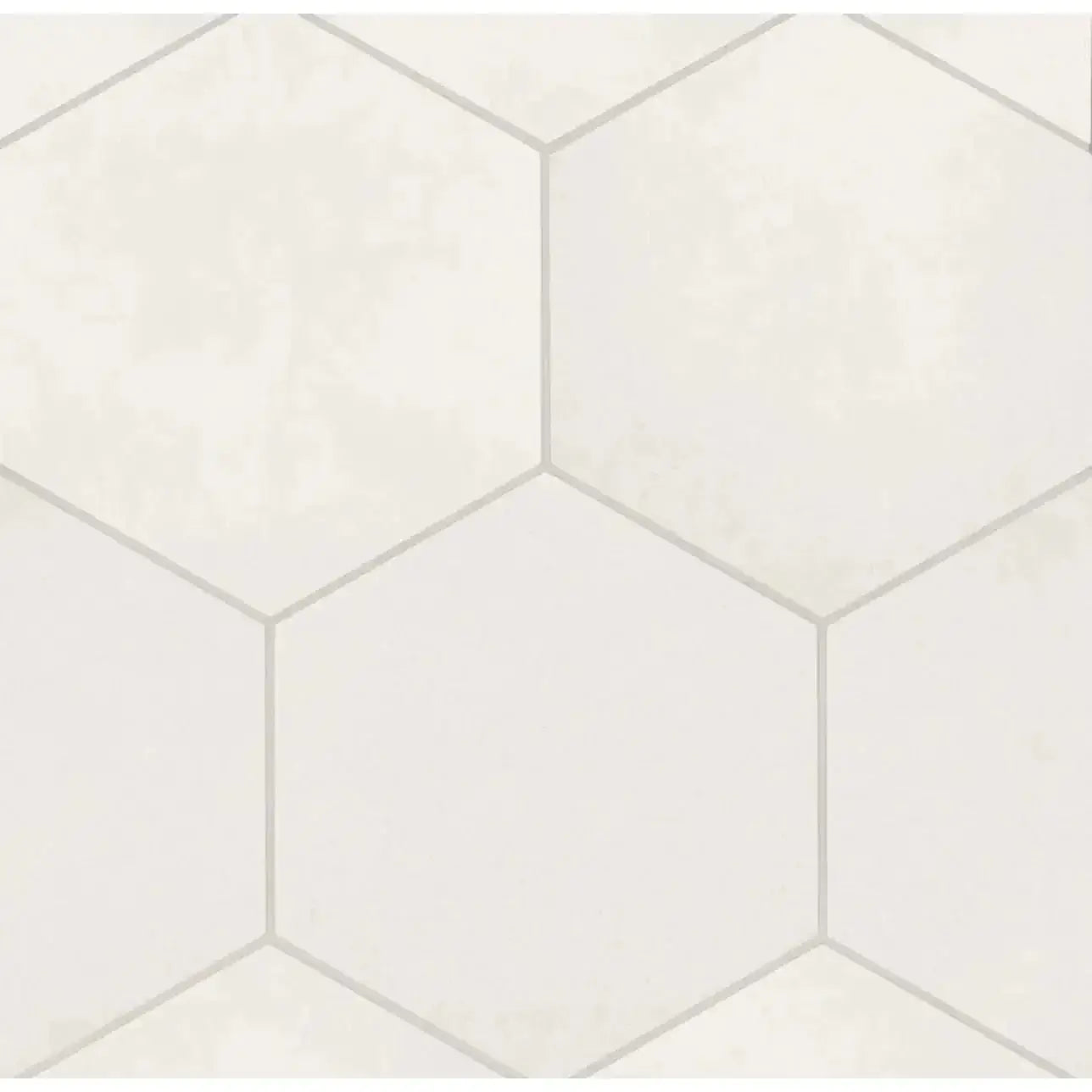 Makoto 10" x 11.5" Hexagon Matte Porcelain Tile in Shoji White
