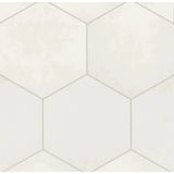 Makoto 10" x 11.5" Hexagon Matte Porcelain Tile in Shoji White