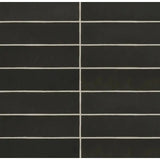 Makoto 2.5" x 10" Matte Ceramic Wall Tile in Kuroi Black