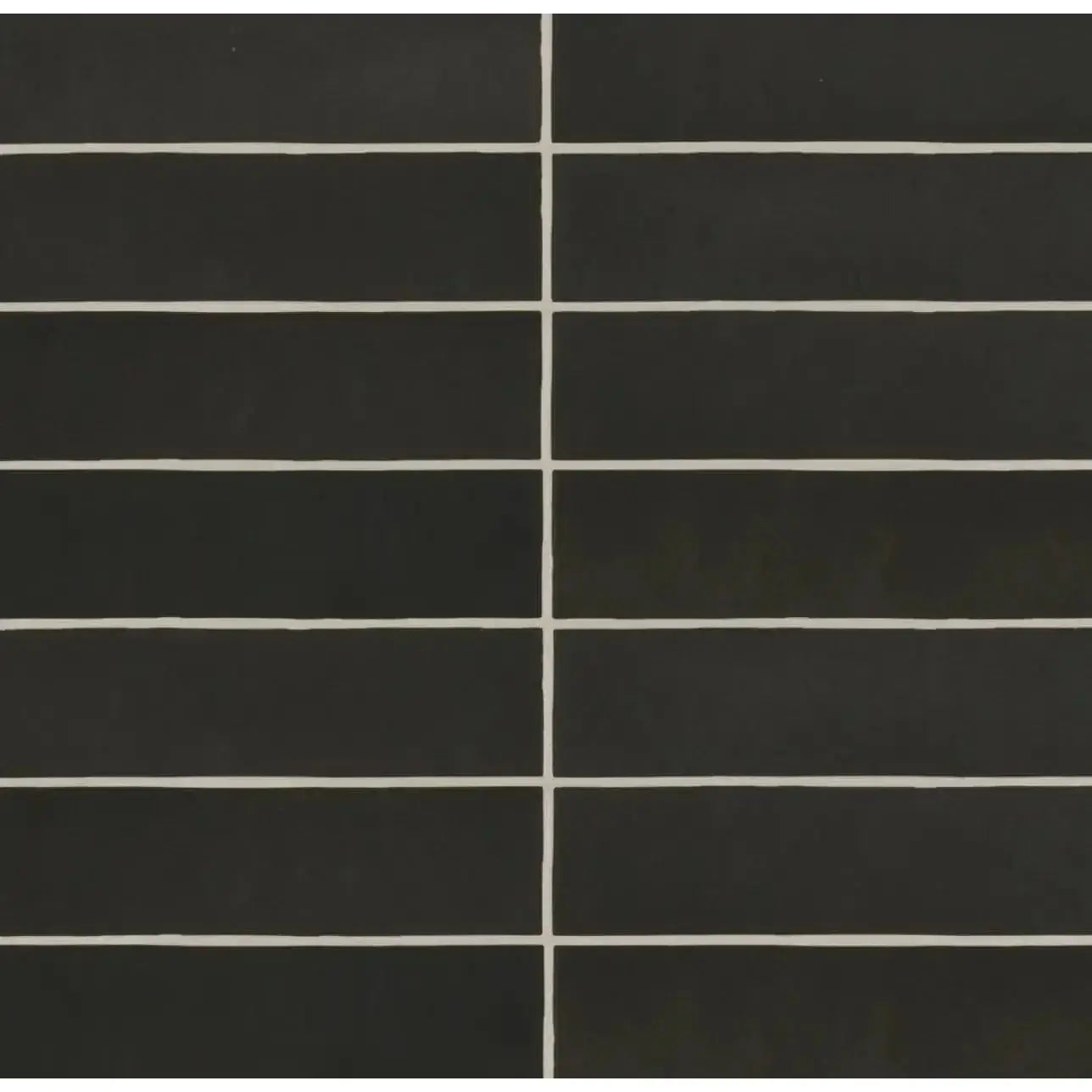 Makoto 2.5" x 10" Matte Ceramic Wall Tile in Kuroi Black