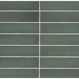 Makoto 2.5" x 10" Matte Ceramic Wall Tile in Midori Green