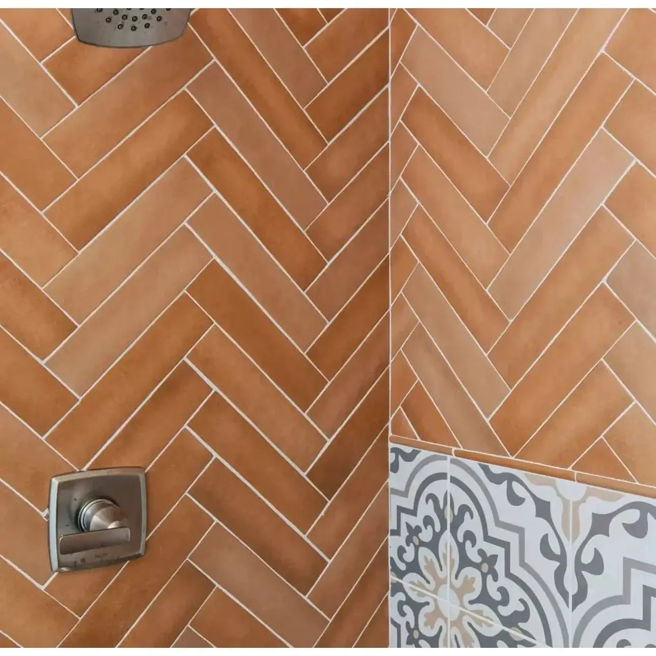 Makoto 2.5" x 10" Matte Ceramic Wall Tile in Umi Terracotta