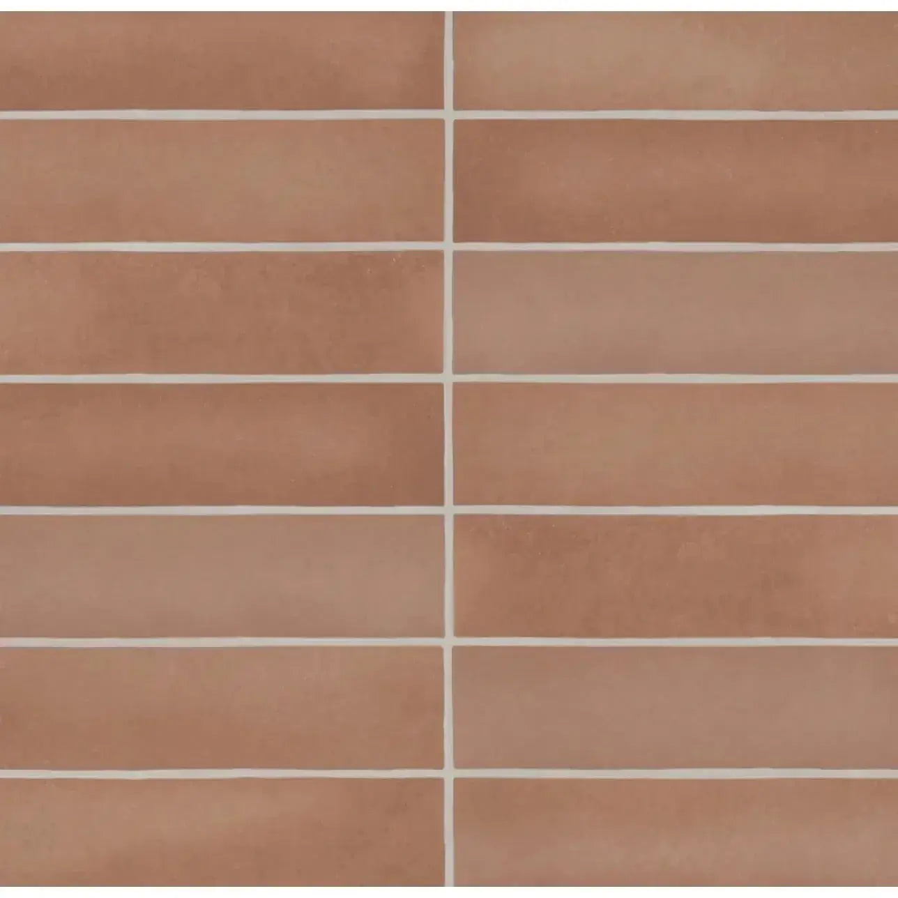 Makoto 2.5" x 10" Matte Ceramic Wall Tile in Umi Terracotta