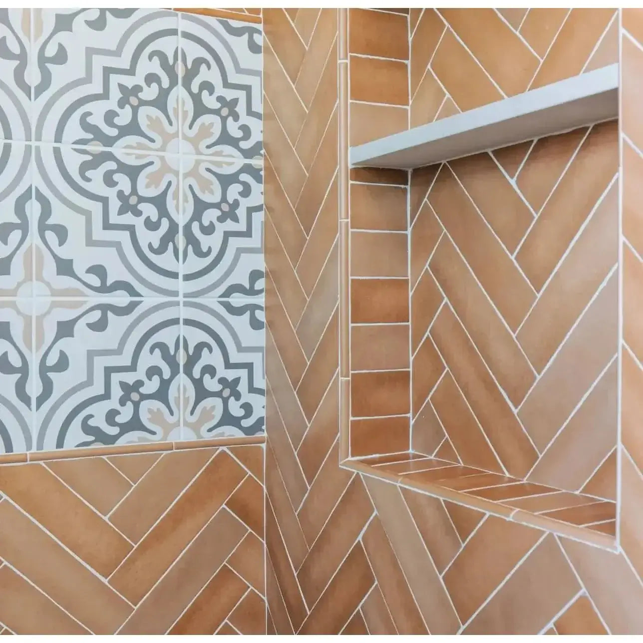 Makoto 2.5" x 10" Matte Ceramic Wall Tile in Umi Terracotta