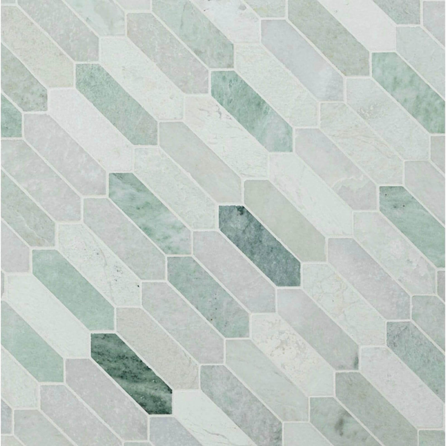 Ming Green Picket Polished Mosaic Tile