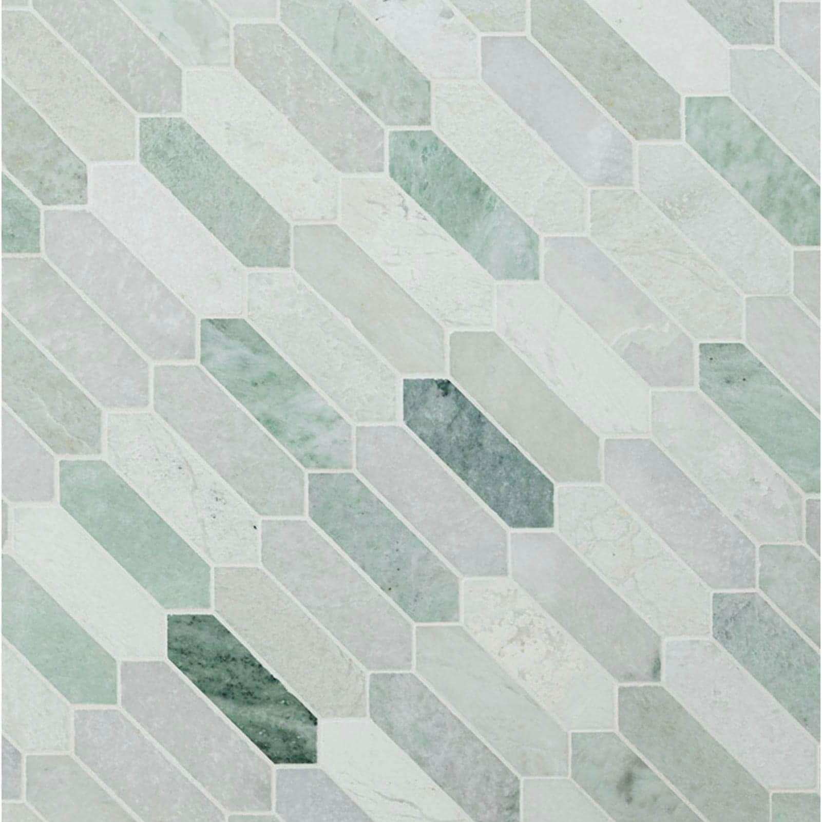 Ming Green Picket Polished Mosaic Tile