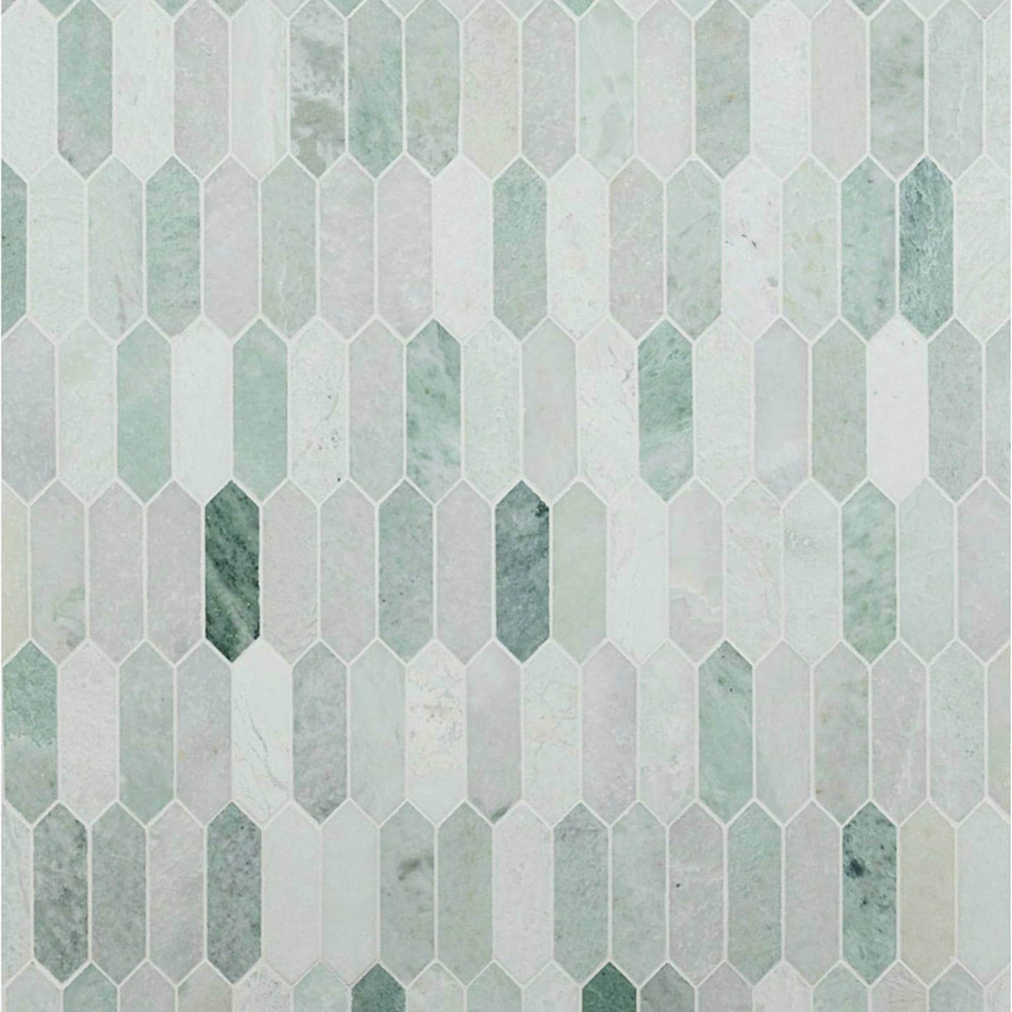 Ming Green Picket Polished Mosaic Tile