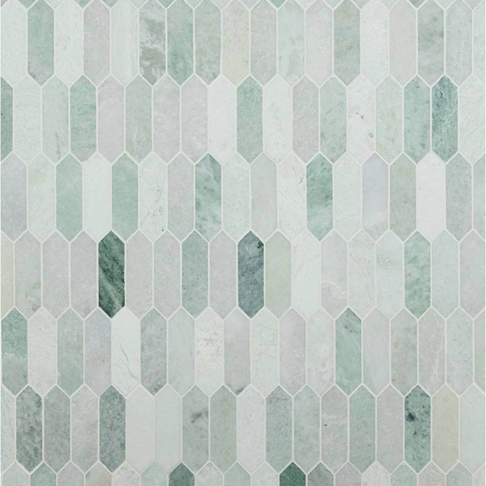 Ming Green Picket Polished Mosaic Tile