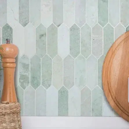 Ming Green Picket Polished Mosaic Tile